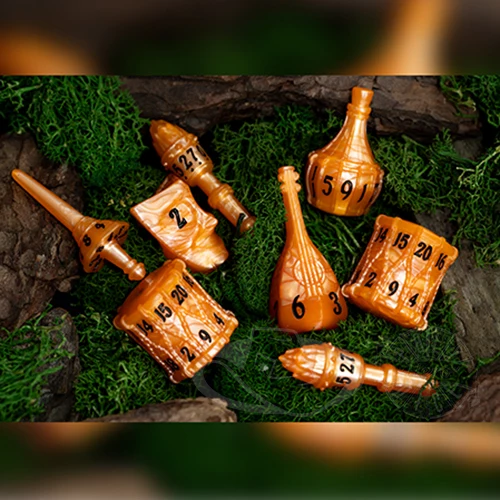 PolyHero Bard 8 Dice Set - Amber Ale - Image 3