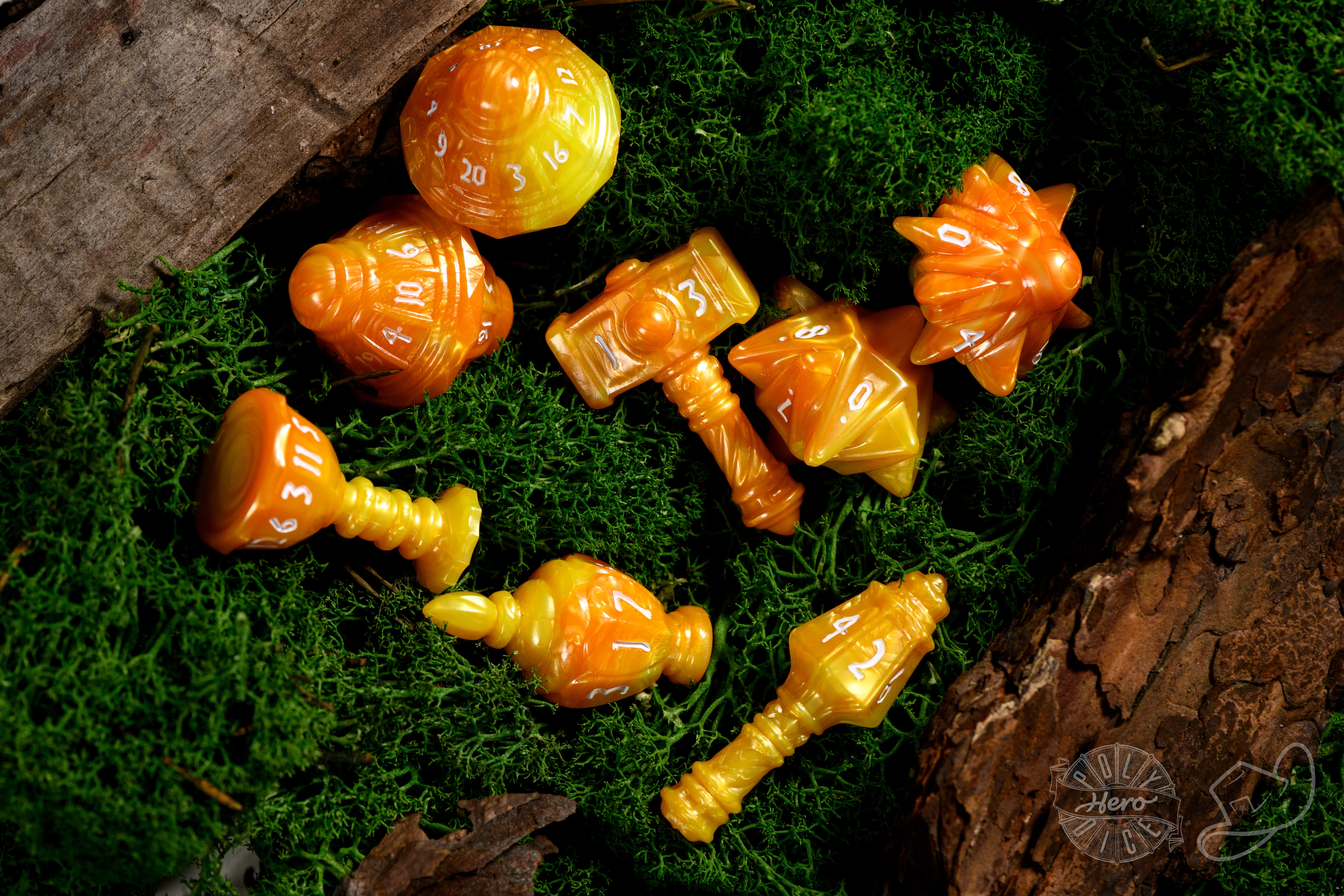 PolyHero Cleric 8 Dice Set - Sunstorm - Image 3