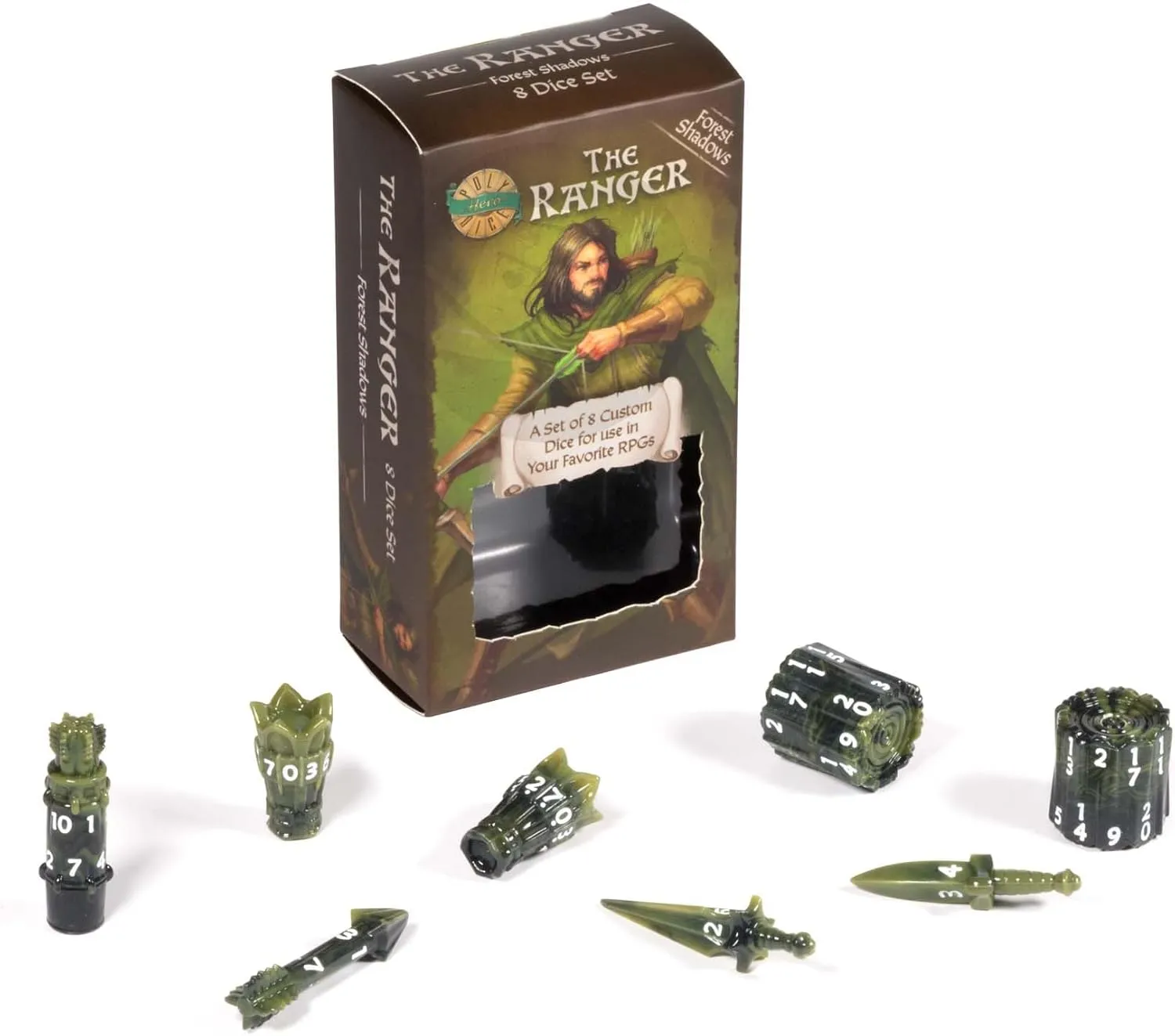 PolyHero Ranger 8 Dice Set - Forest Shadows - Image 3