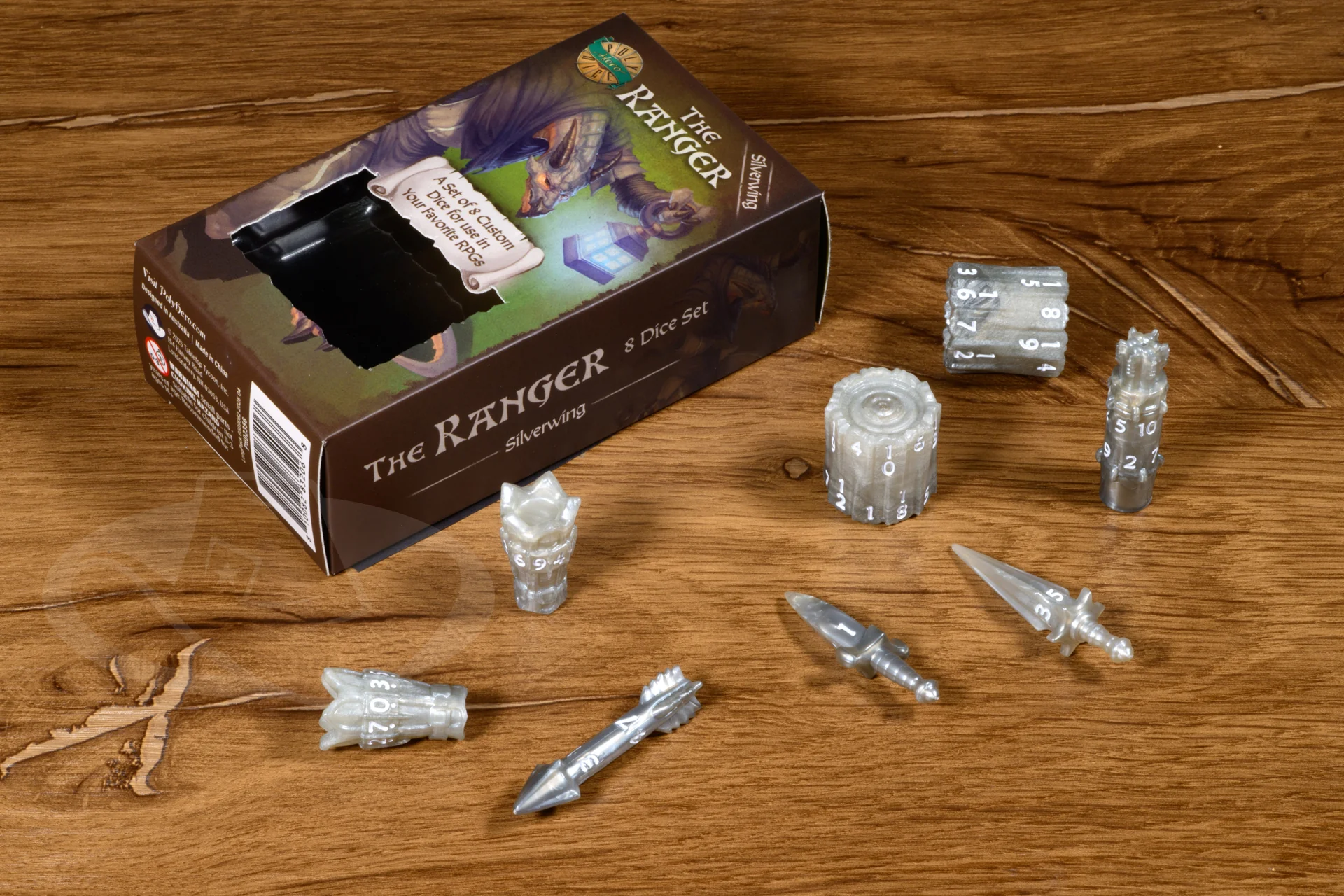 PolyHero Ranger 8 Dice Set - Silverwing - Image 8