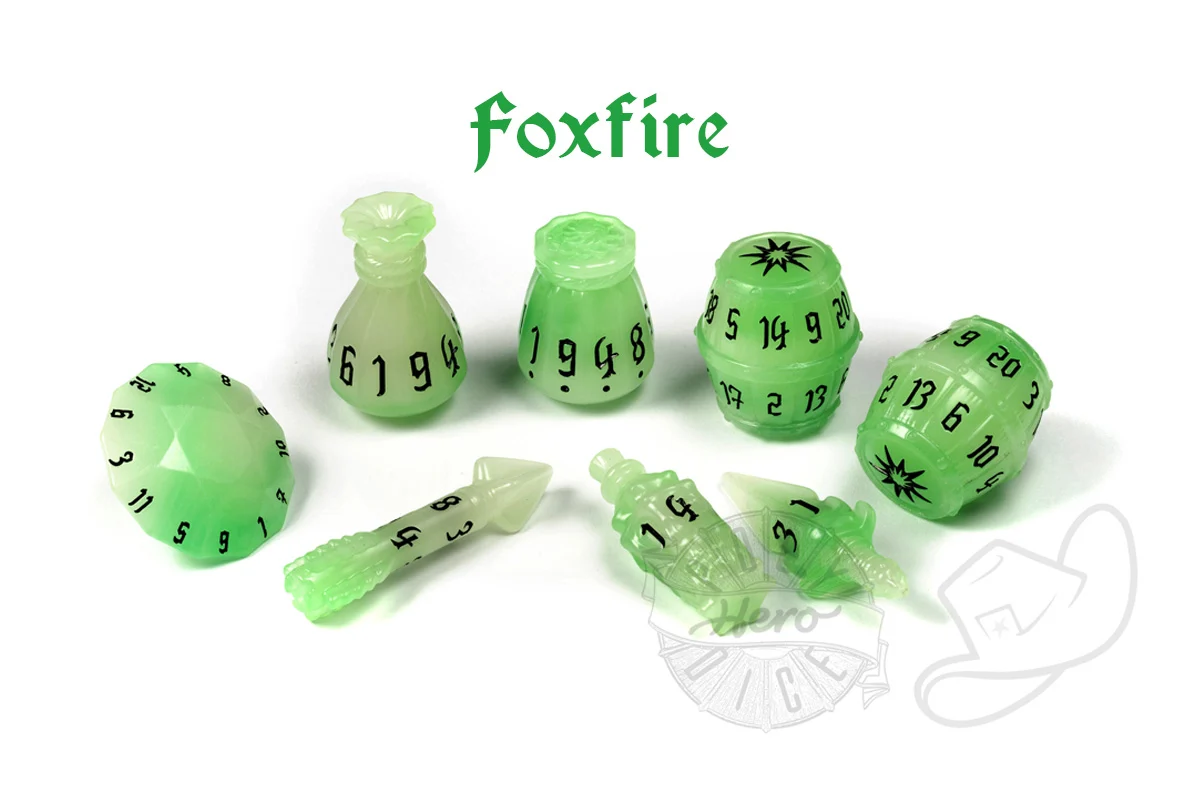 PolyHero Rogue 8 Dice Set - Foxfire