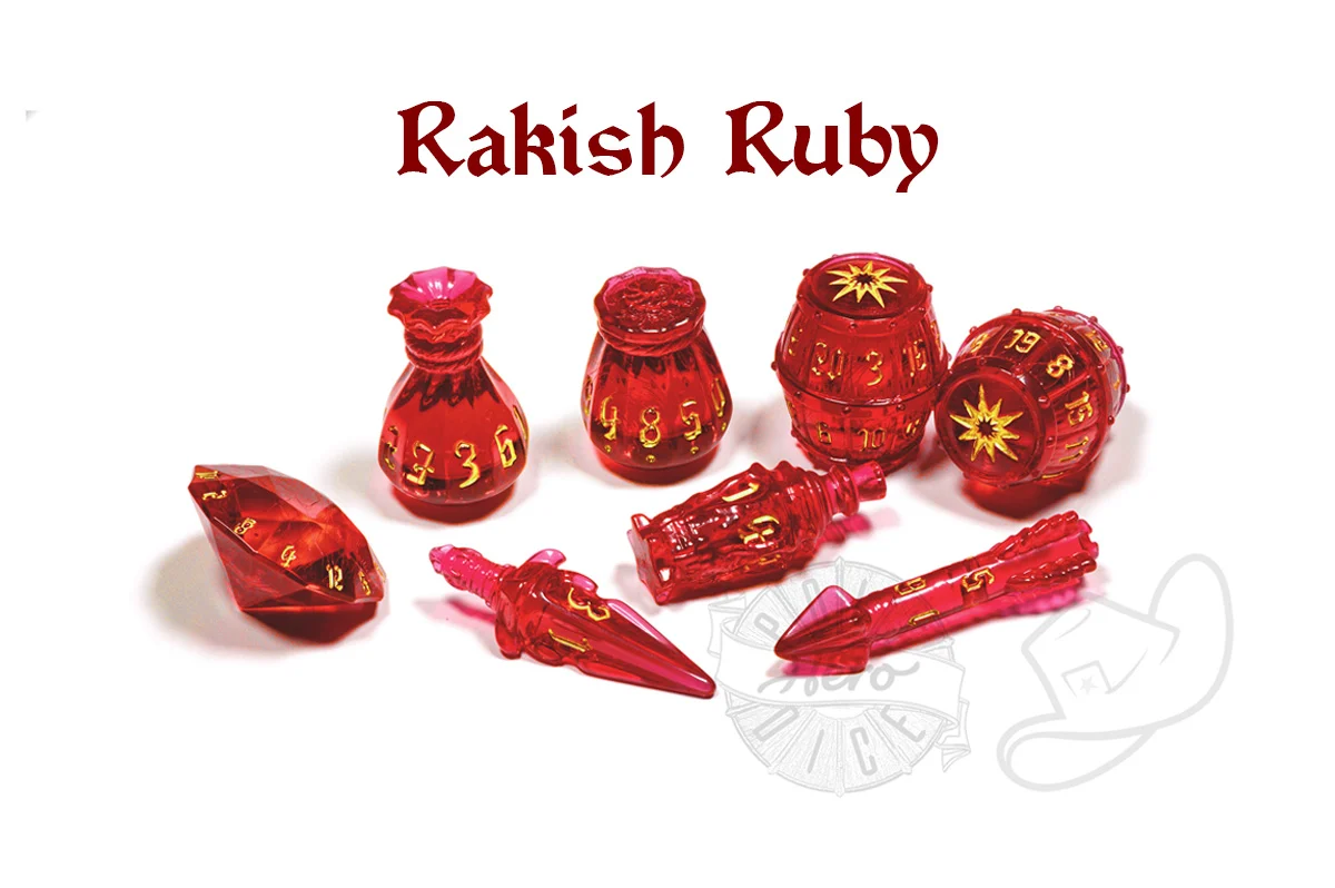 PolyHero Rogue 8 Dice Set - Rakish Ruby
