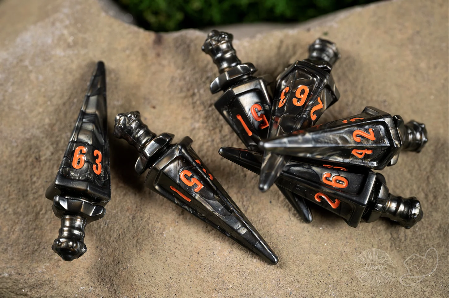 PolyHero Warrior 6d6 Swords Steel Grey - Image 2