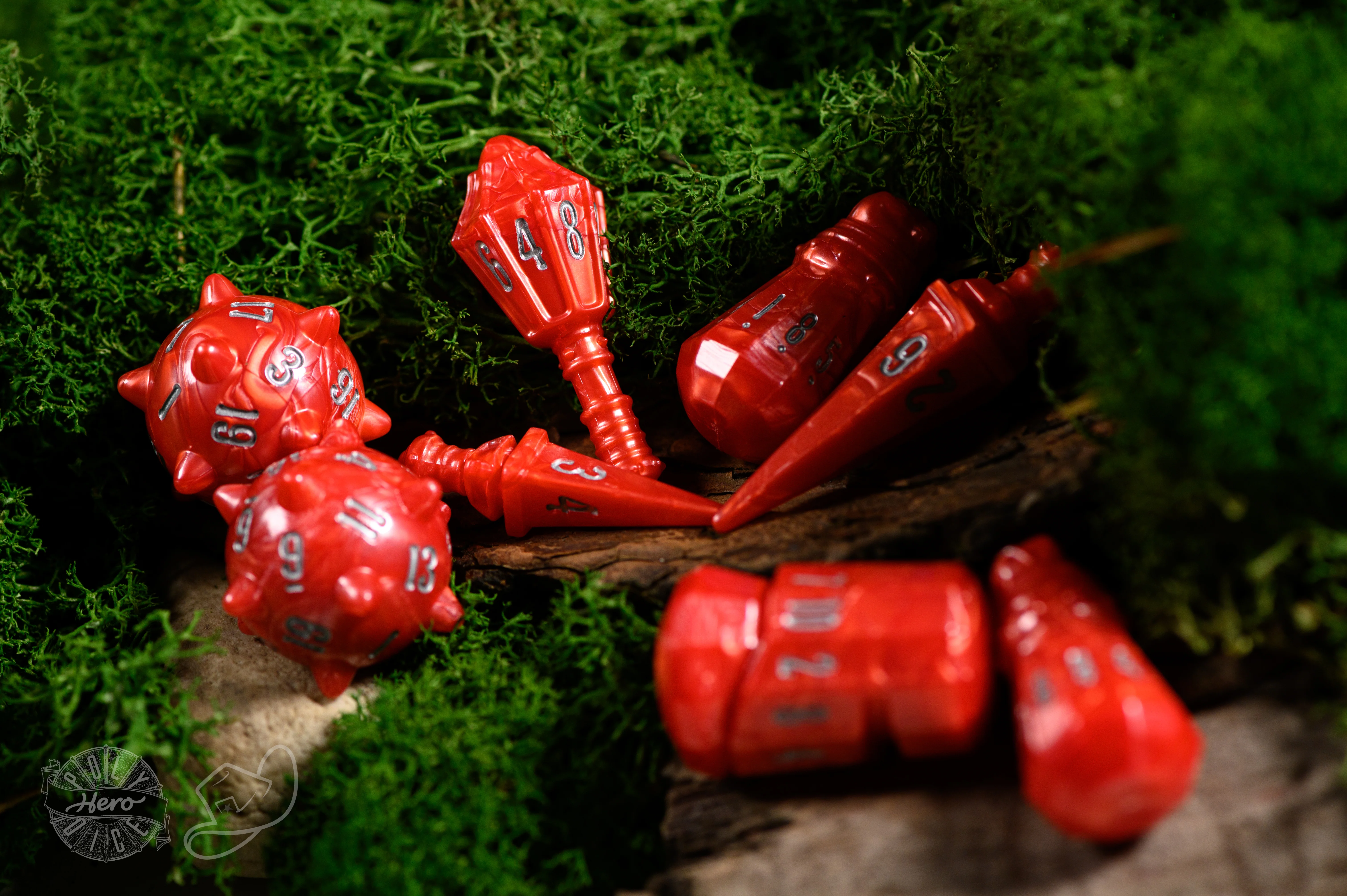 PolyHero Warrior 8 Dice Set - Crimson Carnage - Image 3