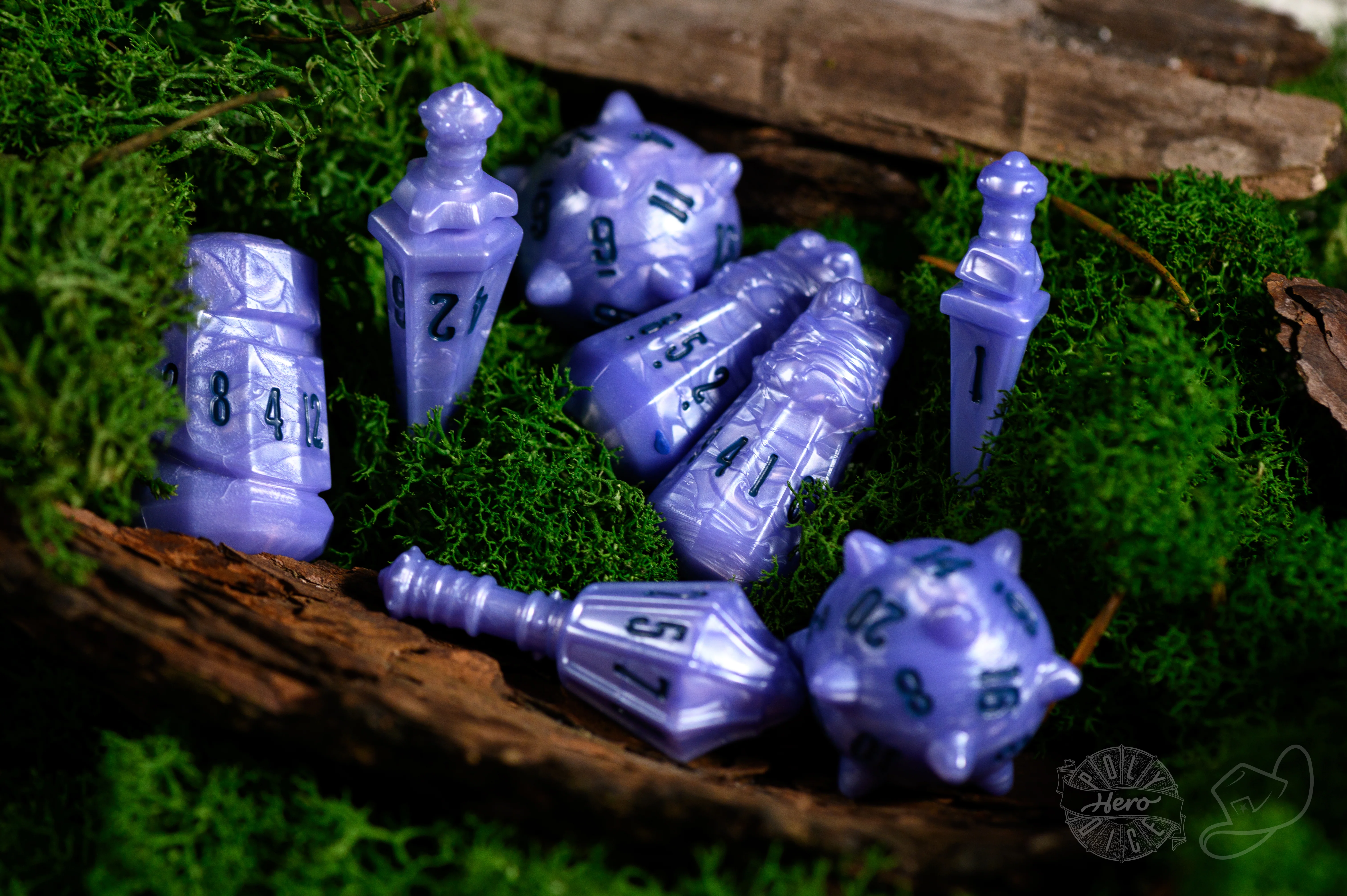 PolyHero Warrior 8 Dice Set - Ghost Knight - Image 3