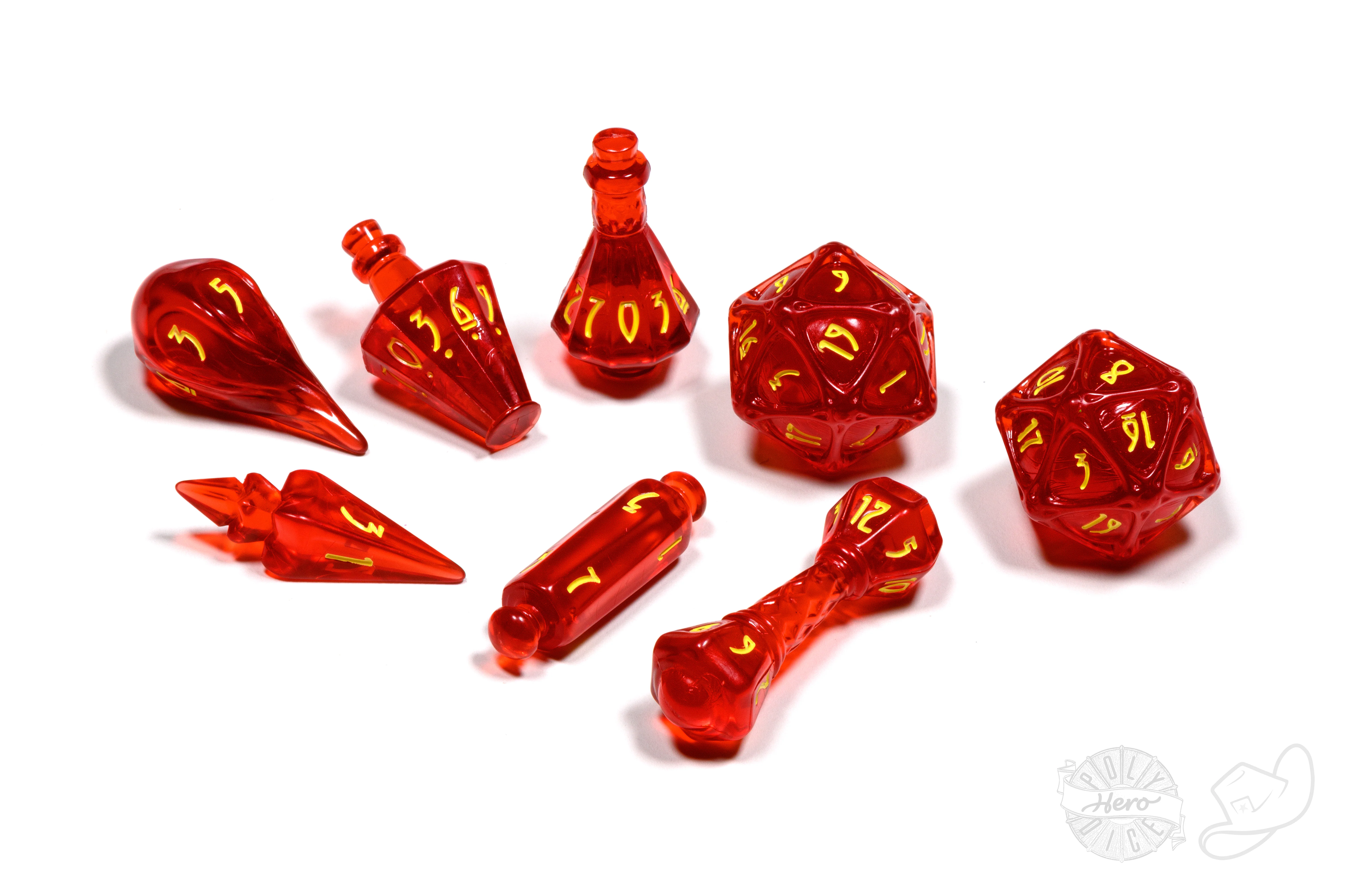 PolyHero Wizard 8 Dice Set - Dragonfire - Image 2