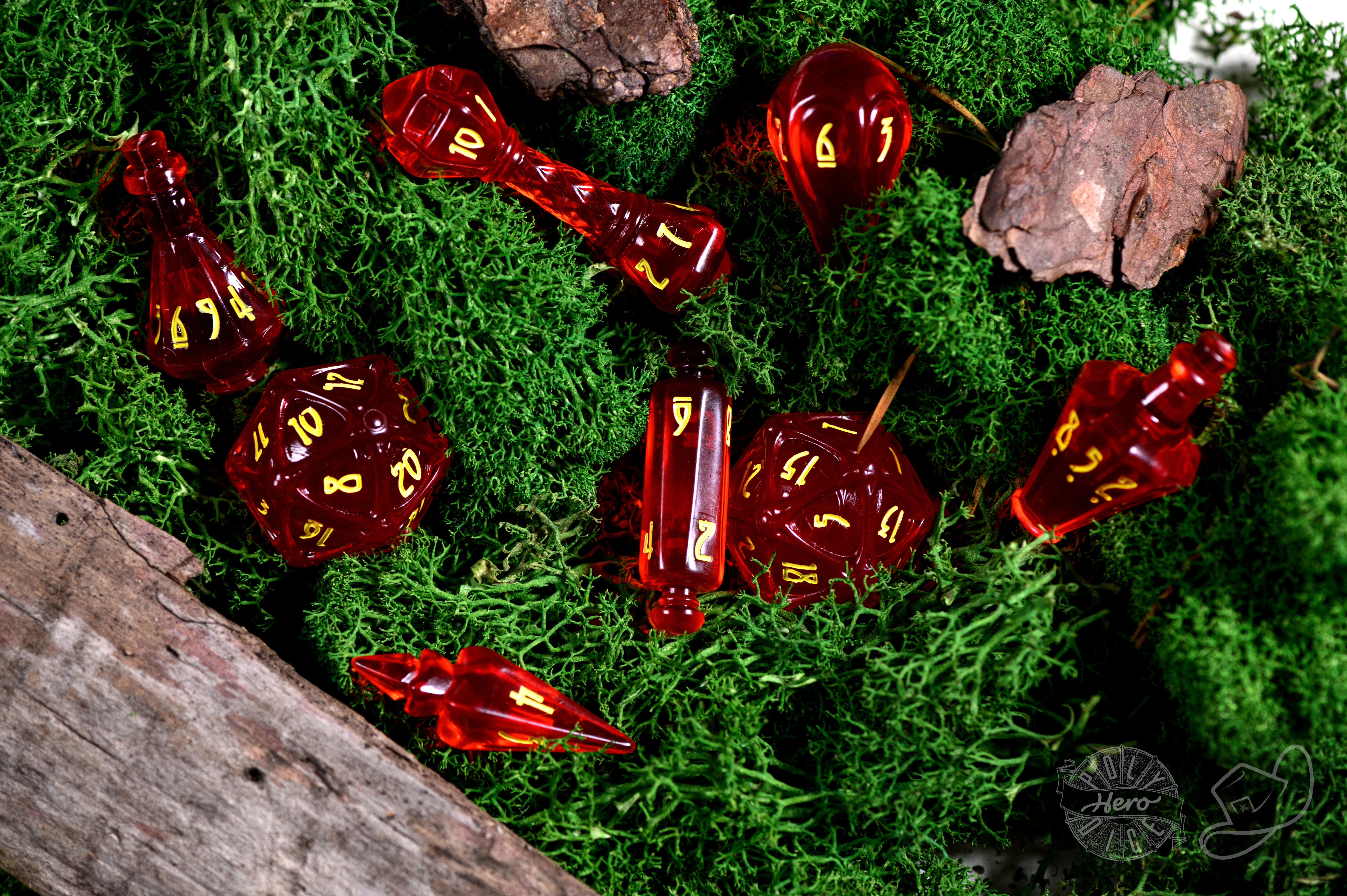 PolyHero Wizard 8 Dice Set - Dragonfire - Image 3